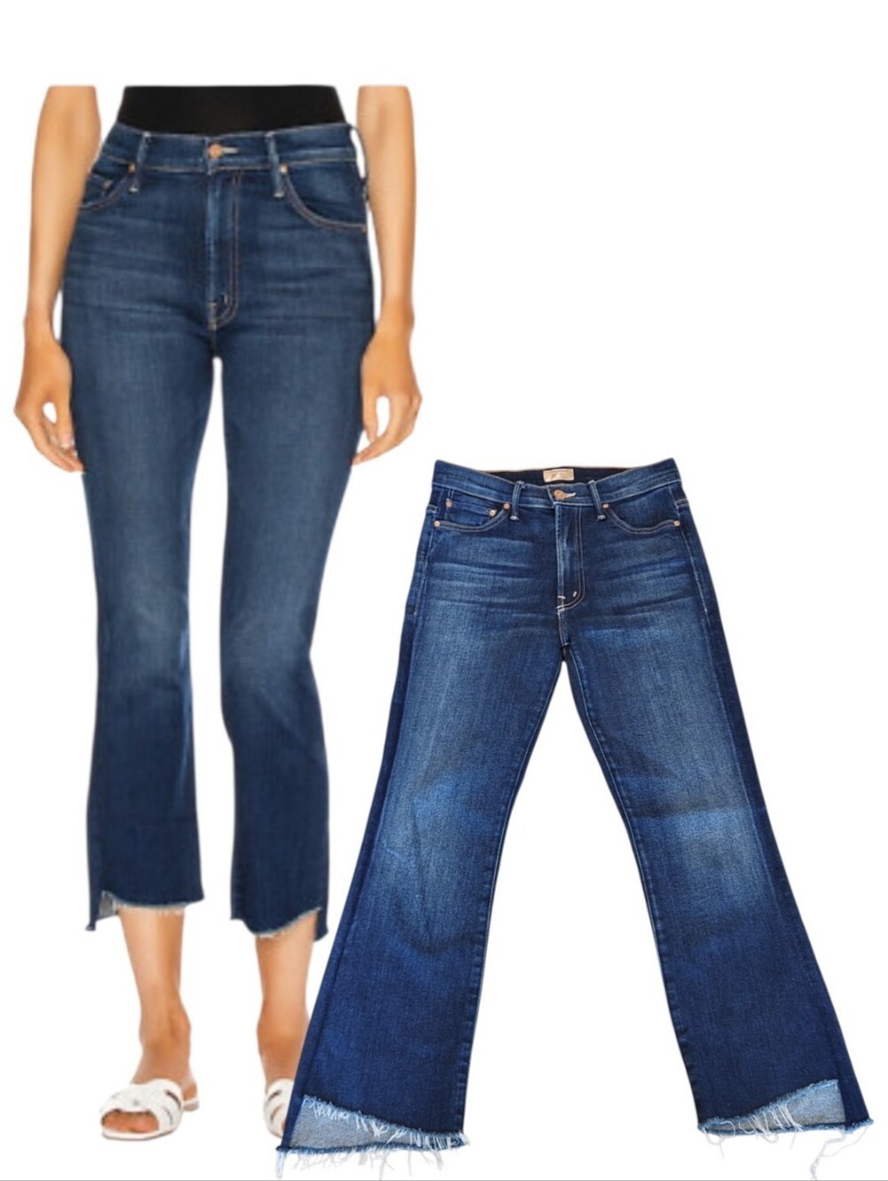 MOTHER The Insider Crop Step Fray Stretch Jeans Home Movies High Rise Sz 26 EUC